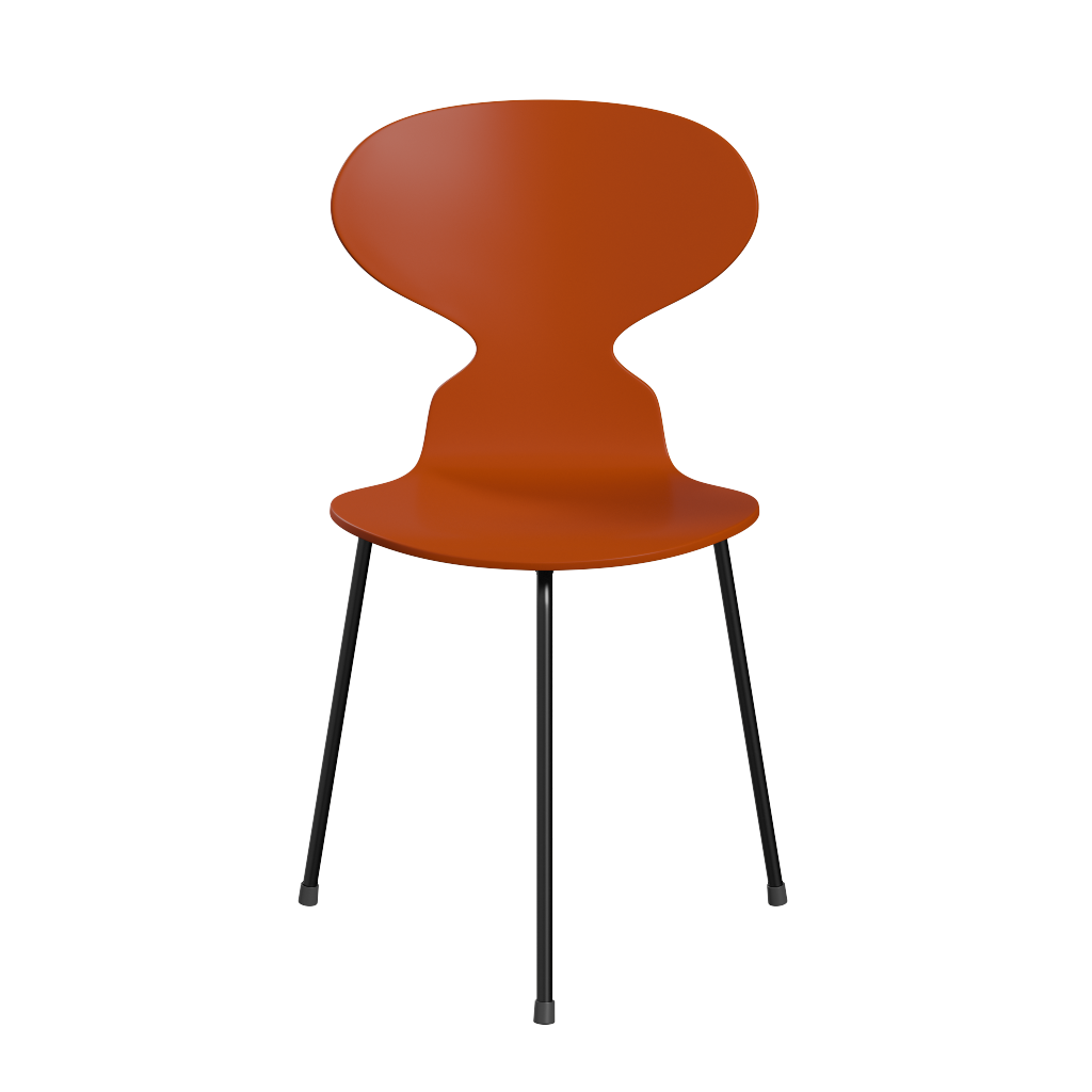 3100 Myren med 3 ben, sort stel af Arne Jacobsen Lakeret finér - Paradise Orange (570) - Jacobsen Plus