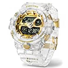 Herrklocka Klocka Män Klocka Digital Män Herrklocka Sportklocka Analog Digital Dual Display Tonåringar Klocka med Vattentät Ljus 3 larmgrupper Nedräkning Kronograf Timer Multifunktionell Armbandsur