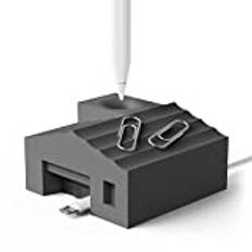 elago Pencil Home Stand kompatibel med Apple Pencil Pro, Apple Pencil (första och andra generationen) och Apple Pencil (USB-C) och andra pennor, Stylus, Lightning Cable Organizer (mörkgrå)