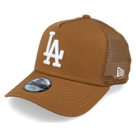 New Era - MLB Brun trucker Keps - Kids Los Angeles Dodgers League Essential Brown/White Trucker @ Hatstore