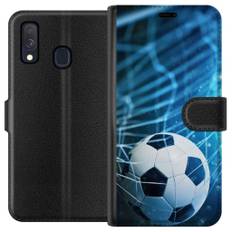 Samsung Galaxy A40 Sort Tegnebogsetui Fotboll