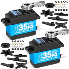 Miuzei RC Servo 35kg 270° Digital Servomotor Wasserdicht Metall Getriebe für Auto Modellbau Car 1/10 1/8 1:12 Robot Arm Flugzeug 8,4V High Speed Torque Servo+Motor Lenkservo mit Kabel Horn Servoarm