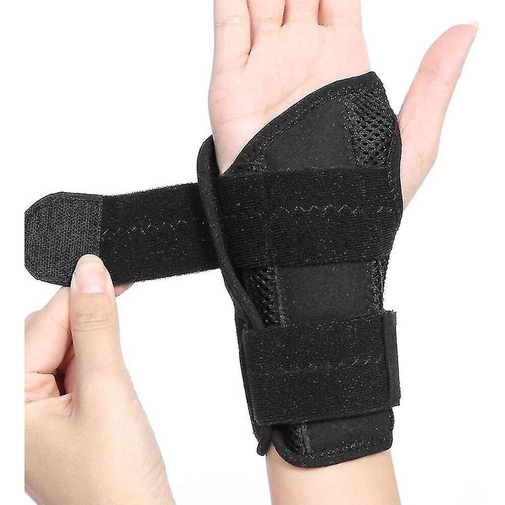 (L-Righthands, Black) Carpal Tunnel Wrist Brace For Tendonitis Arthritis, Breathable Wrist Splint Brace Night Support Adjustable Straps Tw
