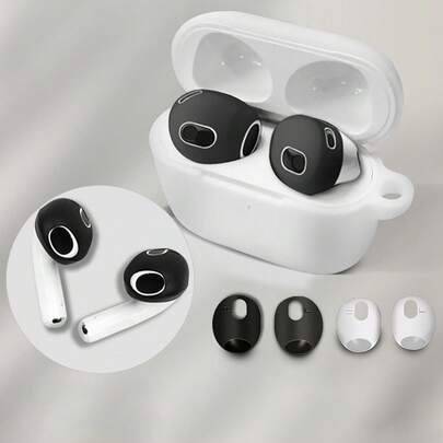 2 st tunna öronproppar för AirPods 4:e generationen, Pro, 3 - Svart (Apple AirPods 1/2,Apple AirPods Pro,Apple AirPods 3,Apple AirPods 4)