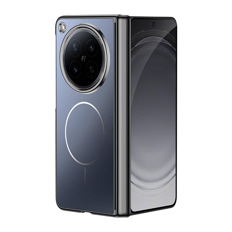 För Oppo Find N6 Fodral Premium Galvaniserad Central Axel Gångjärnsskydd Magnetisk Trådlös Laddning Hårt Baksidesfodral black