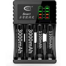 Universal led batteriladdare för aa / aaa ni-mh / ni-cd litium nimh batteri smart laddare intelligent snabb ledladdning - Svart