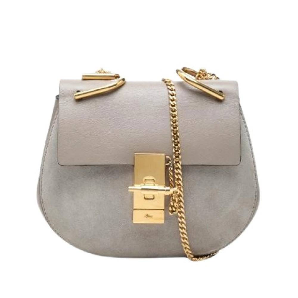 Chloé Pre-owned Pre-owned The Drew Shoulder Bag - Vintage - Dame - Grå - ONE SIZE - Uld