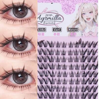 C Curl 100 kluster minkögonfransar naturliga 3D ryska individuella ögonfransförlängning ögonfranskluster sminkverktyg fransar grossist