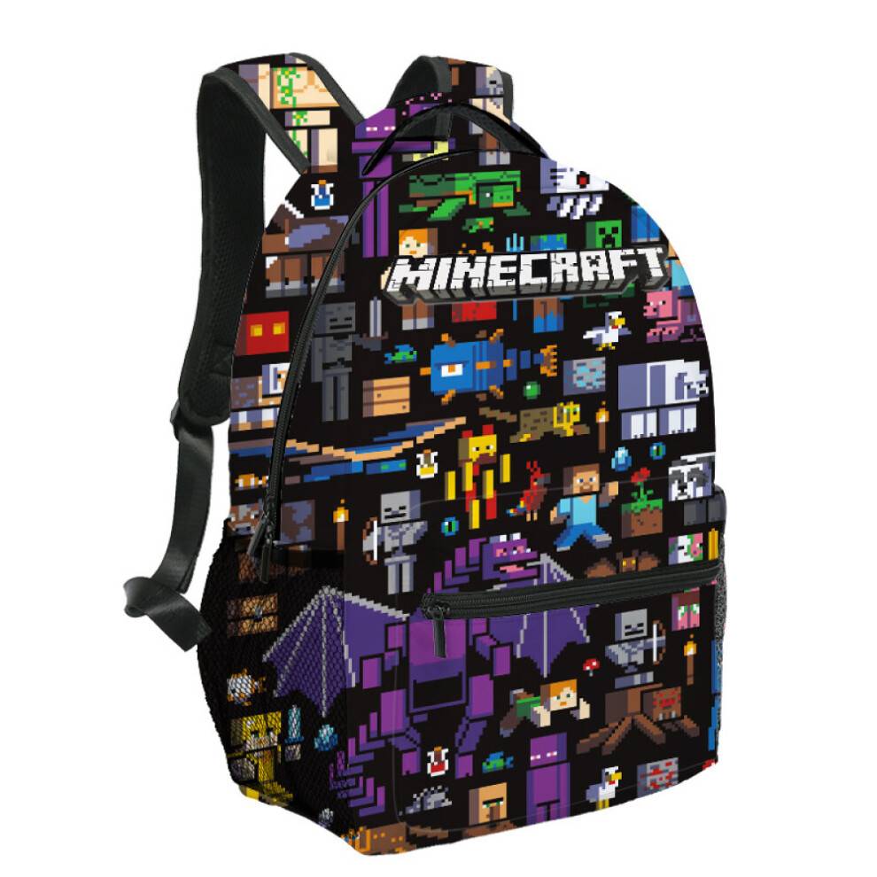 Minecraft skoletasker til folkeskole- og gymnasieelever, børnerygsække, stor kapacitet, komfortable og nemme at bære B