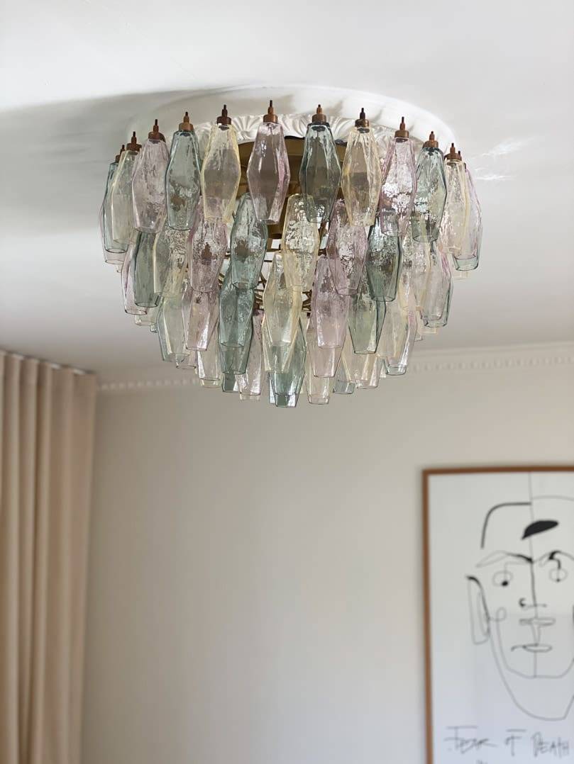 Murano Loftslampe Poliedri 84 glas Multi Mat guld uden patinering