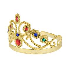 Elegant Prinsessekrone med røde og blå Diamanter - Perfekt Festtilbehør