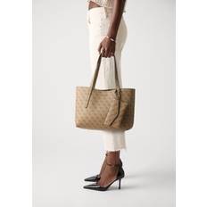 Guess BRENTON TOTE SET - Kuvertväska - latte logo