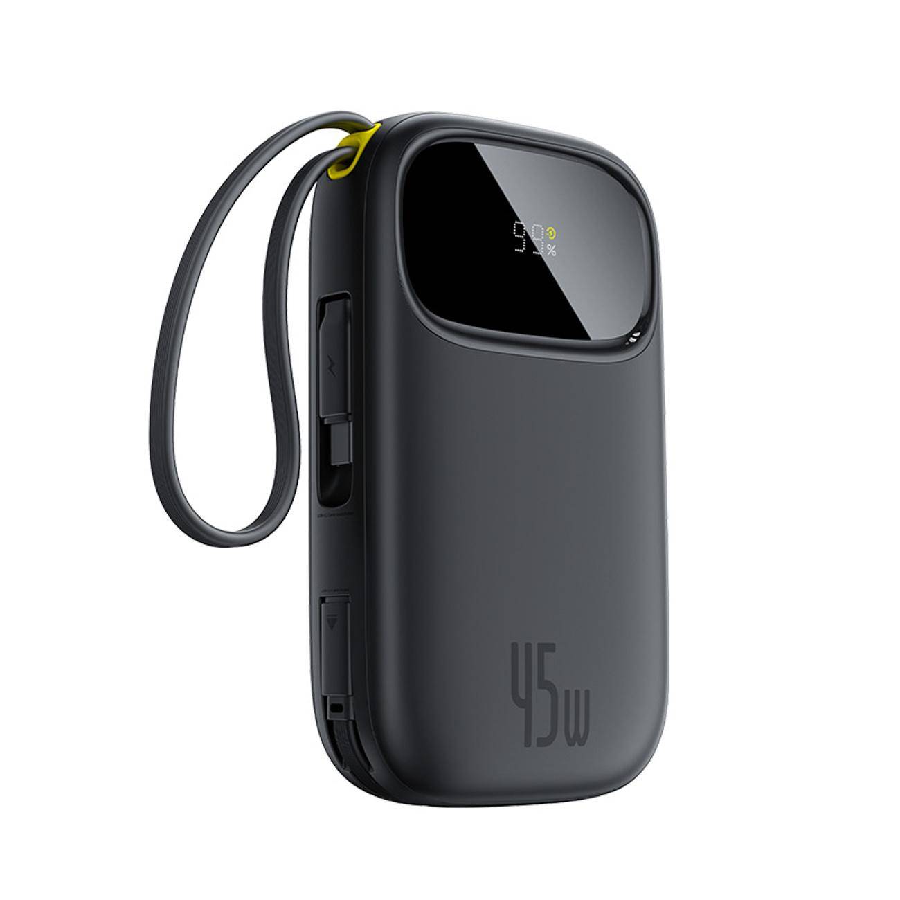 Powerbank 20000mAh 45W med display kablar USB-C Lightning EnerFill FC31 - svart