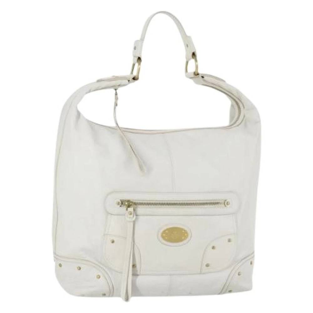 Bally Pre-owned Pre-owned Leather Skuldertaske - Vintage - Dame - Hvid - ONE SIZE - Uld