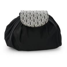 Ceannis JLB Round Drawstring Bag M Black-White 27x16x17 cm - pcs 1