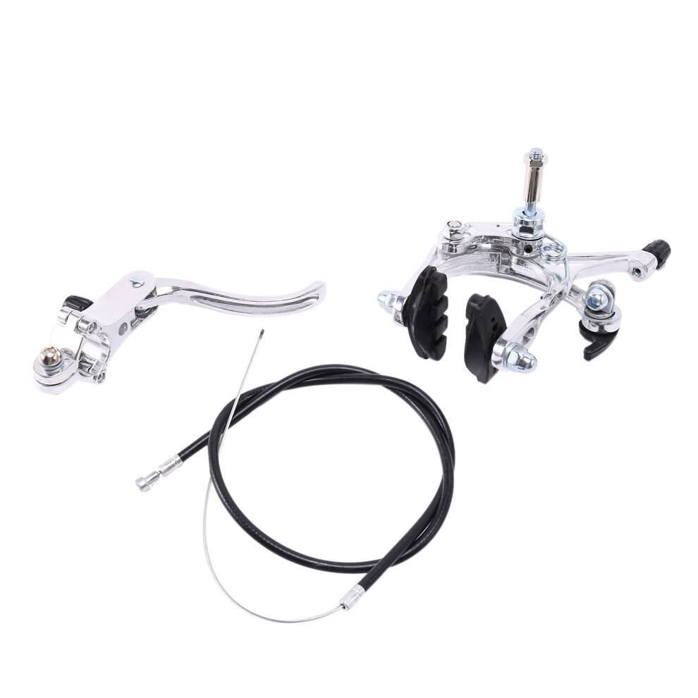 Front Fixie Road Bike Brake Set Bike Brake Kit Bike Caliper Brake Kit Side Pull Brake Set For Most Fixie Bike Silver