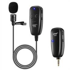 UHF 50m trådlös Lavalier Lapel Mikrofon Intervju Röstinspelning Mic System för iPhone Android DSLR kamera