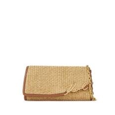 Karl Lagerfeld, Taske, Dame, Beige, ONE SIZE, Uld, Pouch Cartera Rafia Camel
