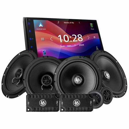 JVC KW-M593BT & DLS PA fram- och baksystem, bilstereopaket
