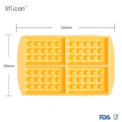 Liflicon silikon våffelmakare pan mikrovågsugn bakning cookie tårta brickor bakewares matlagning verktyg köksredskap leveranser - Våffelgul