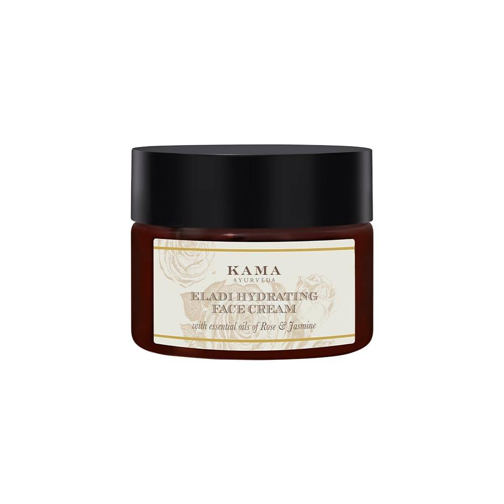 Kama Ayurveda Eladi Återfuktande Ayurvedisk Ansiktskräm med Rena Eteriska Oljor av Ros och Jasmin, 50g