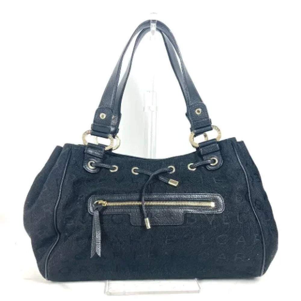 Bvlgari Vintage Pre-owned Canvas skuldertasker - Vintage - Dame - Sort - ONE SIZE - Uld