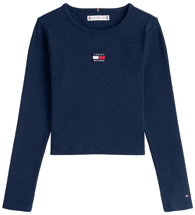 Tommy Hilfiger Tröja - Beskuren - Flagga Heritage - Dark Natt Ma - Tommy Hilfiger - 12 år (152) - Tröja
