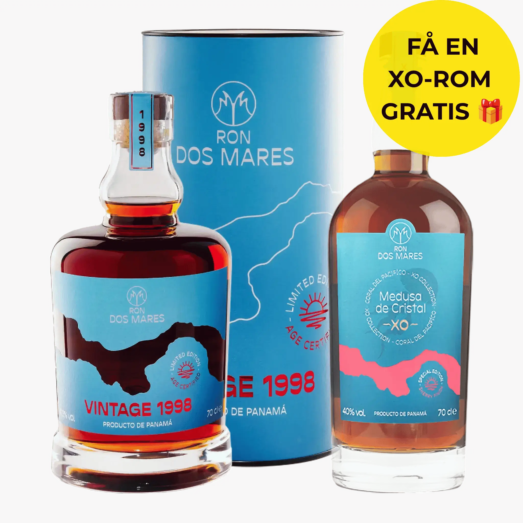 Ron Dos Mares 1998 Vintage Limited Edition 26 år + GRATIS 70 CL. XO ROM