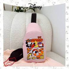 Back To School 1 Pc Cute Cartoon Disney Mickey Pattern Chest Bag - Adjustable Strap Crossbody Bag, Zipper Closure Shoulder Bag, Lightweight Sling Pouc - Pink