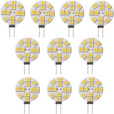 10x G4 LED Pære Ikke-Dæmpbar Varmt Hvid 2700K 180° Stråle Lyspære Udskiftning 20W Halogen Lampe til Køkken Campingvogn RV Trailer Båd DC 12V Udskiftning