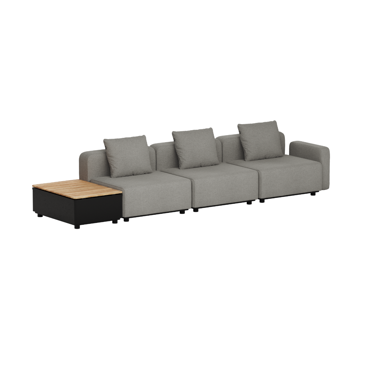 SACKit Cobana Lounge Sofa - 3 seater w/ Patio Storage Table - Kirra Grey