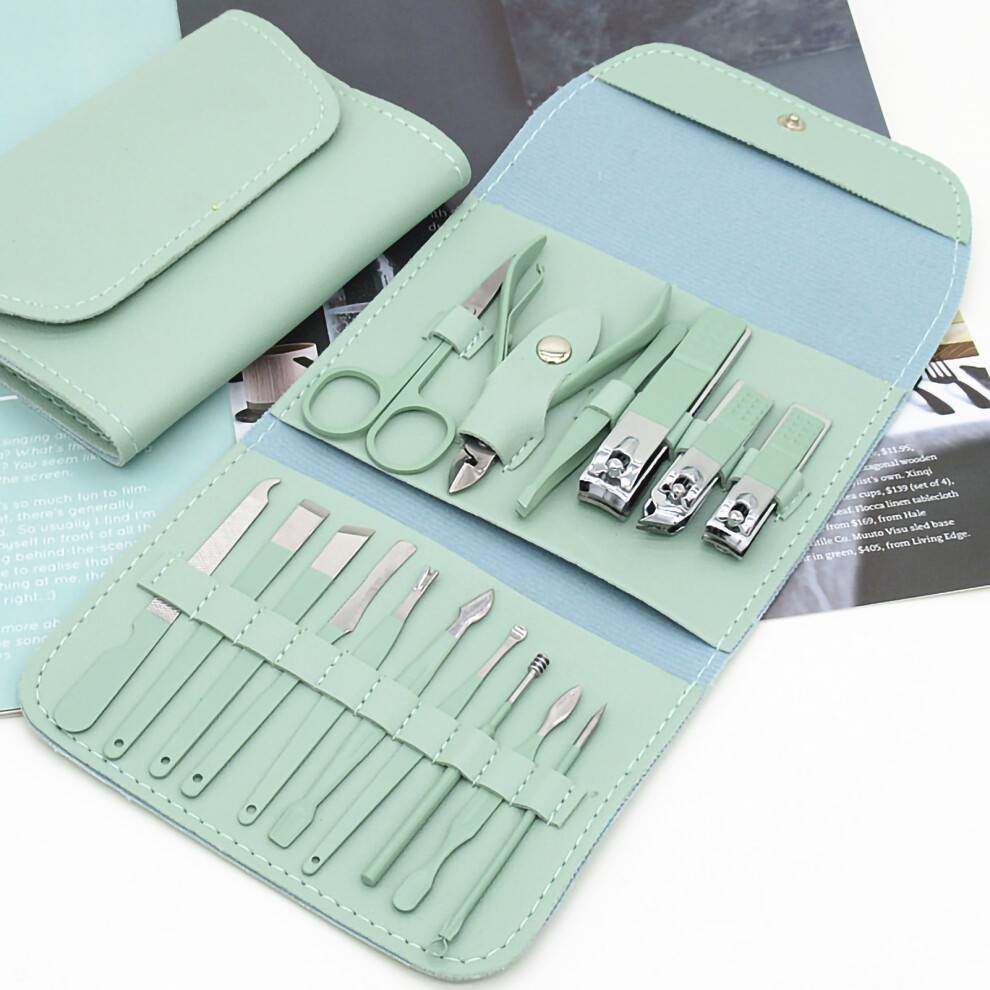 Professionelt plejesæt Manicuresæt Rustfrit stålværktøj Pedicure Negleklipper Med Luksuriøst Etui Multifunktionelt Bred Anvendelse Til