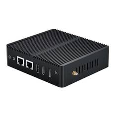BASOARO Mini-Dator Win 11 Pro, Fläktlös PC Dual NIC, J6412 Micro Computer, 16G RAM 128G SSD, Gigabit Ethernet, 2*RS232 COM, DP 2*HD Trippelskärm, Dual Band WiFi, Mini PC Linux, BT