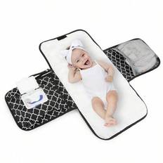 1 st Skötunderlägg för baby: Bärbart skötunderlägg Lämplig för skötväskor eller skötbord. Multifunktionell våtservettväska för mammaväska, Newborn Bab - Svart och Vitt (stor,små)