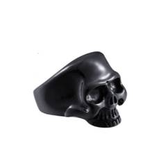 Skull Ring Happy Black