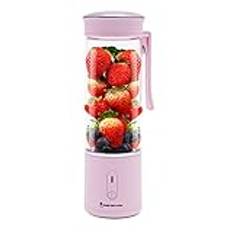 Bärbar mixer för smoothies shakes med 6 blad uppladdningsbar USB bärbar blender med reselock mini mixer för resor kök 7 x 7 x 24,8 cm barnmat