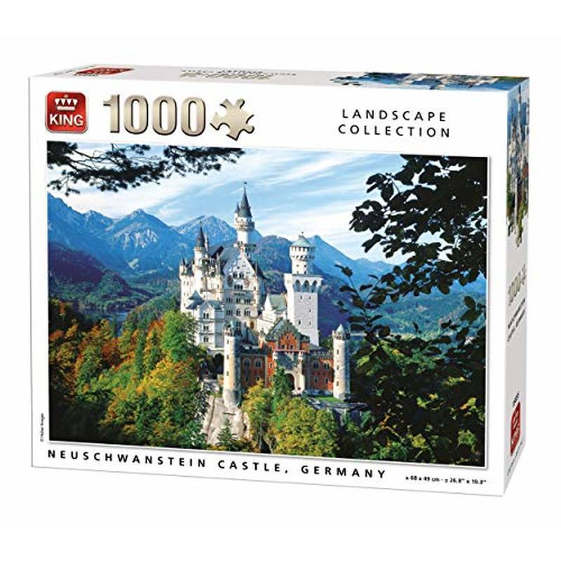KING 55855 Puzzle Neuschwanstein Schloss 1000 Teile, vollfarbig, 68...