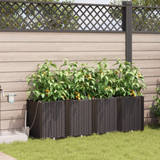 vidaXL Haveplanter med Vanding System 4 stk Brun
