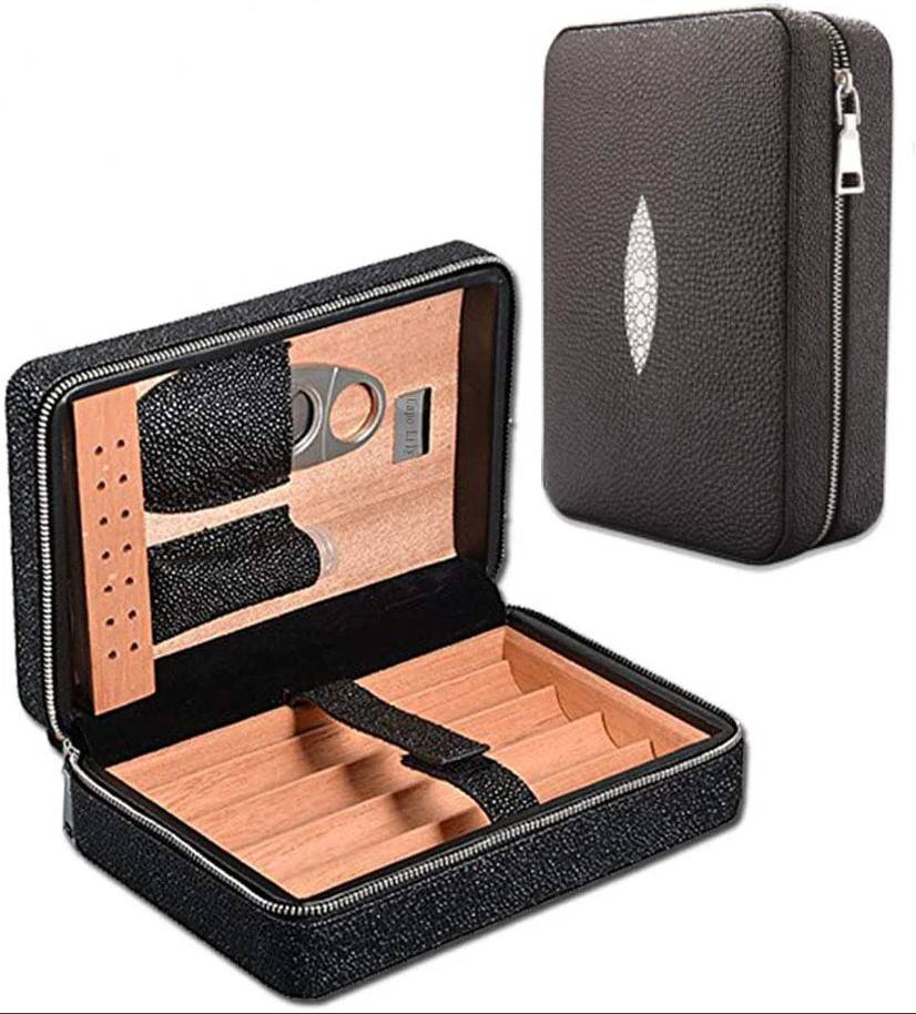 Capo Cigar Humidor Portable Travel Leather