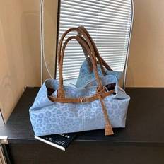 High-Quality Minimalist Stylish Women'sLarge Capacity Handbag, Chic Niche DesignCommuter Tote Bag Suitable For Shopping.Vacation And Travel, Retro Sho - Blue