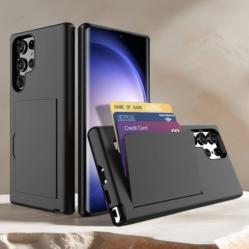 TEMU Phone Case: Creative New Flip Card -one Shockproof Protective Phone Case For Galaxy S25 S24 S23 Ultra S25 S24 S23 Plus S23fe S24fe A54 5g A34 5g Wallet Cover Card Holder Slot Protective Case