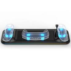 Opladningsstation til Meta Quest 3 VR-headset og dobbelt controller-opladningsdock - hurtig opladning, sikker placering - sort