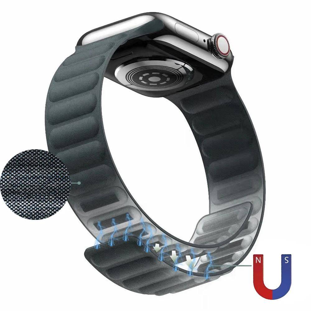 FineWoven Armband för Apple Watch Band 49mm 44mm 46mm 45mm 41 42mm Original Magnetiskt Armband iWatch Series 10 9 SE 8 7 6 5 Ultra2 gråbrun