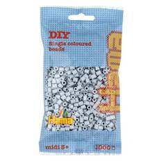 Hama Pärlpåse | Ca 1000 Midi Fuse-Pärlor | Mosaikdekoration Konst & Hantverk för Kreativa Barn Från 5 år | Light grey