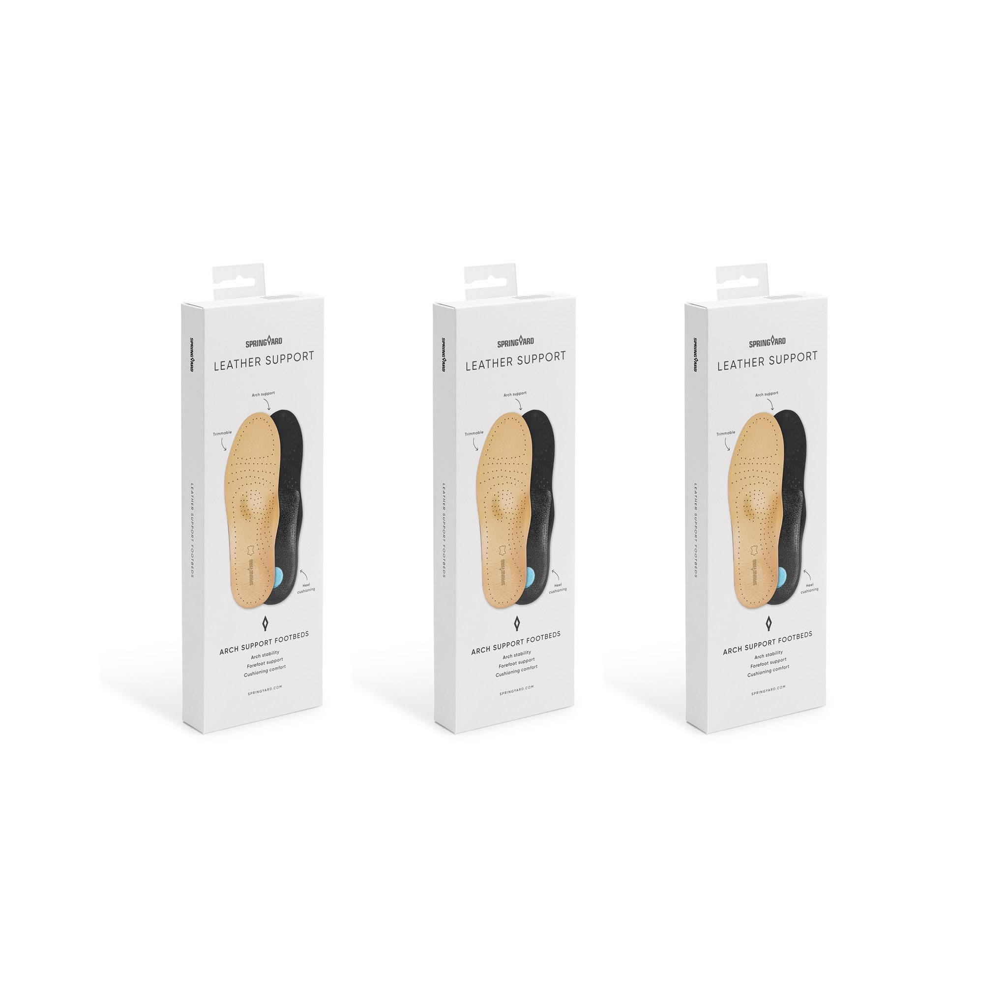 Springyard Iläggssula i läder med hålfots- och framfotsstöd 3-pack