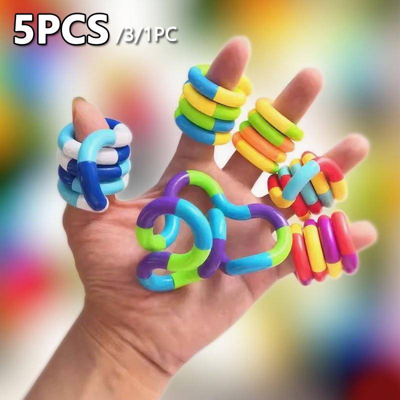 5Pcs Twisted Ring Magic Figet Trick Rope Education Stress Relief Toys for Kid Birthday Party Favors School Rewards Goodie Bag