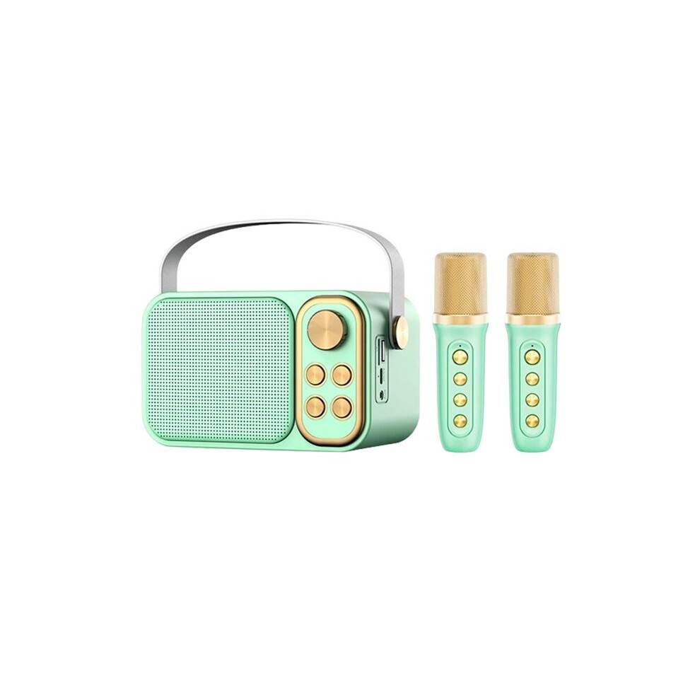 Portable Karaoke Machine Speaker System with 2 Wireless Microphones Home Family Singing Children'S Gifts