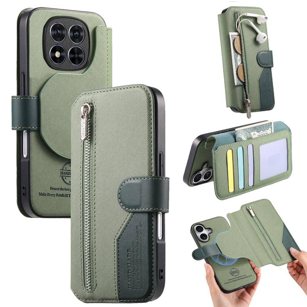 Honor Magic 7 Pro 8 Lite 5G Fodral med lock Avtagbart 2-i-1 Magnetiskt Läder RFID Plånboksfodral för Honor Magic 7 Lite Magic7 Fodral med dragkedja