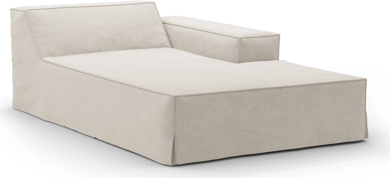 Modulsofa/sofa Micadoni Jodie chaiselong højre natur LINS 04 strukturstof H77×B102×D162 cm