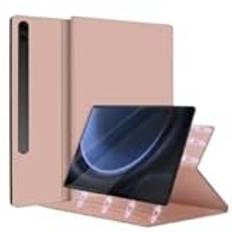 Magnetisk smart tabletfodral Lämplig for Samsung Galaxy Tab S9 S9FE 11 tums skal med stativ Pennhållarfodral(Rose gold)